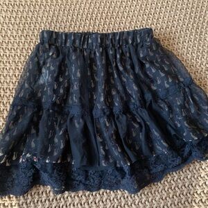 American Rag Navy Skater Skirt with Lace
